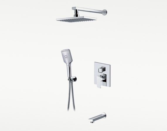 Concealed 3 Way Shower Set with Knob and Handle (3)
