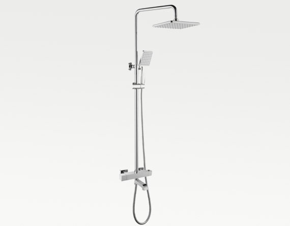 Exposed Shower Set with Foldable Bathtub Spout (2)