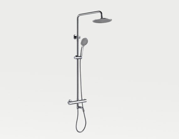 Exposed Shower Systems with Rain Shower ,Handheld and Faucet (2)
