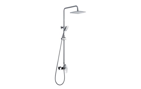 Chrome Shower Column with Dual Showerheads