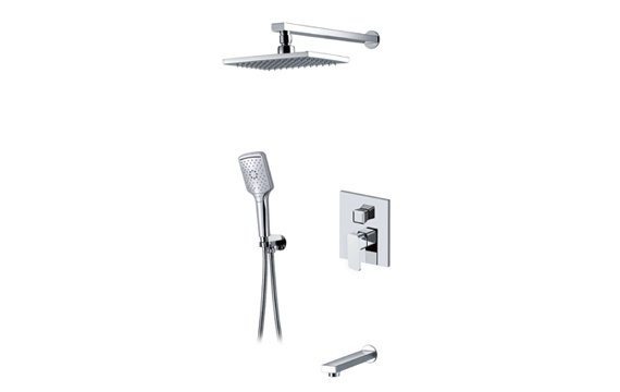 Concealed 3 Way Shower Set with Knob and Handle